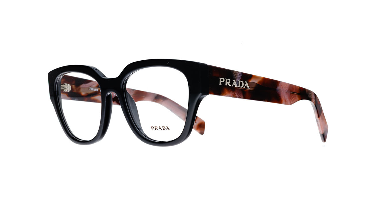 Paire de lunettes de vue Prada Prc06 couleur noir - Côté à angle - Doyle