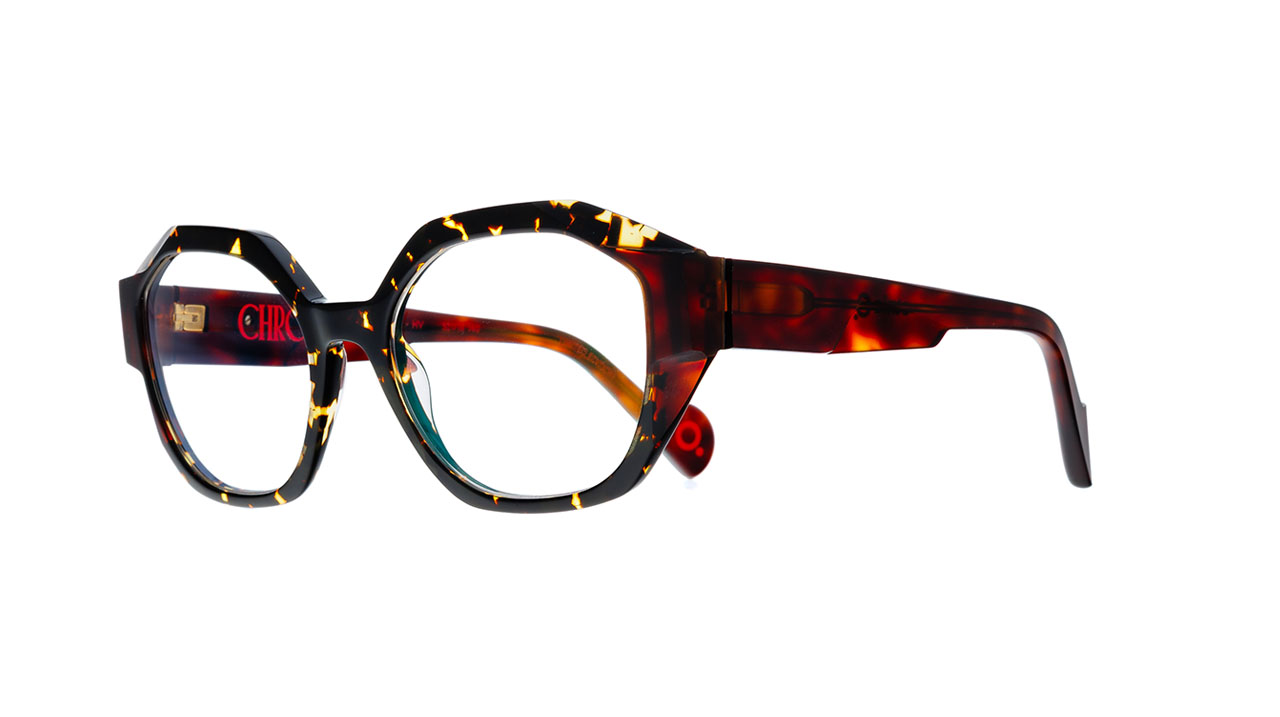Paire de lunettes de vue Chroma Chr022 couleur havane - Côté à angle - Doyle