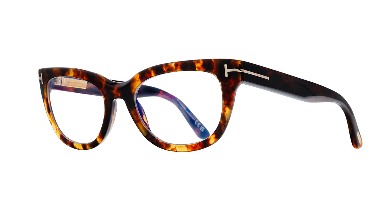 Paire de lunettes de vue Tom-ford Tf6066-b couleur brun - Côté à angle - Doyle
