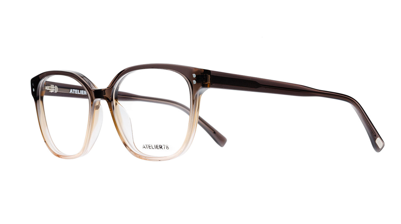 Paire de lunettes de vue Atelier-78 Chantal couleur gris - Côté à angle - Doyle