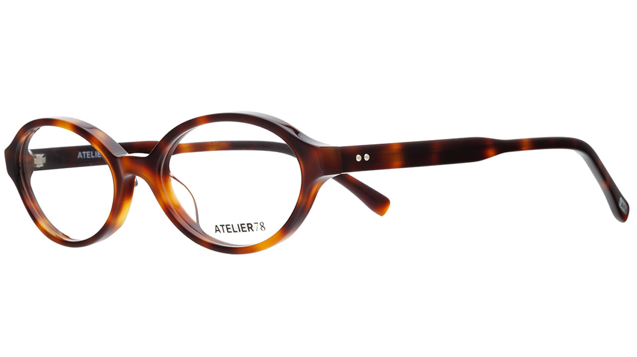 Paire de lunettes de vue Atelier-78 Romy couleur havane - Côté à angle - Doyle