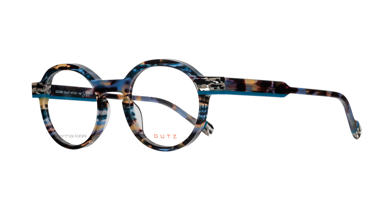 Paire de lunettes de vue Dutz Dz2389 couleur bleu - Côté à angle - Doyle