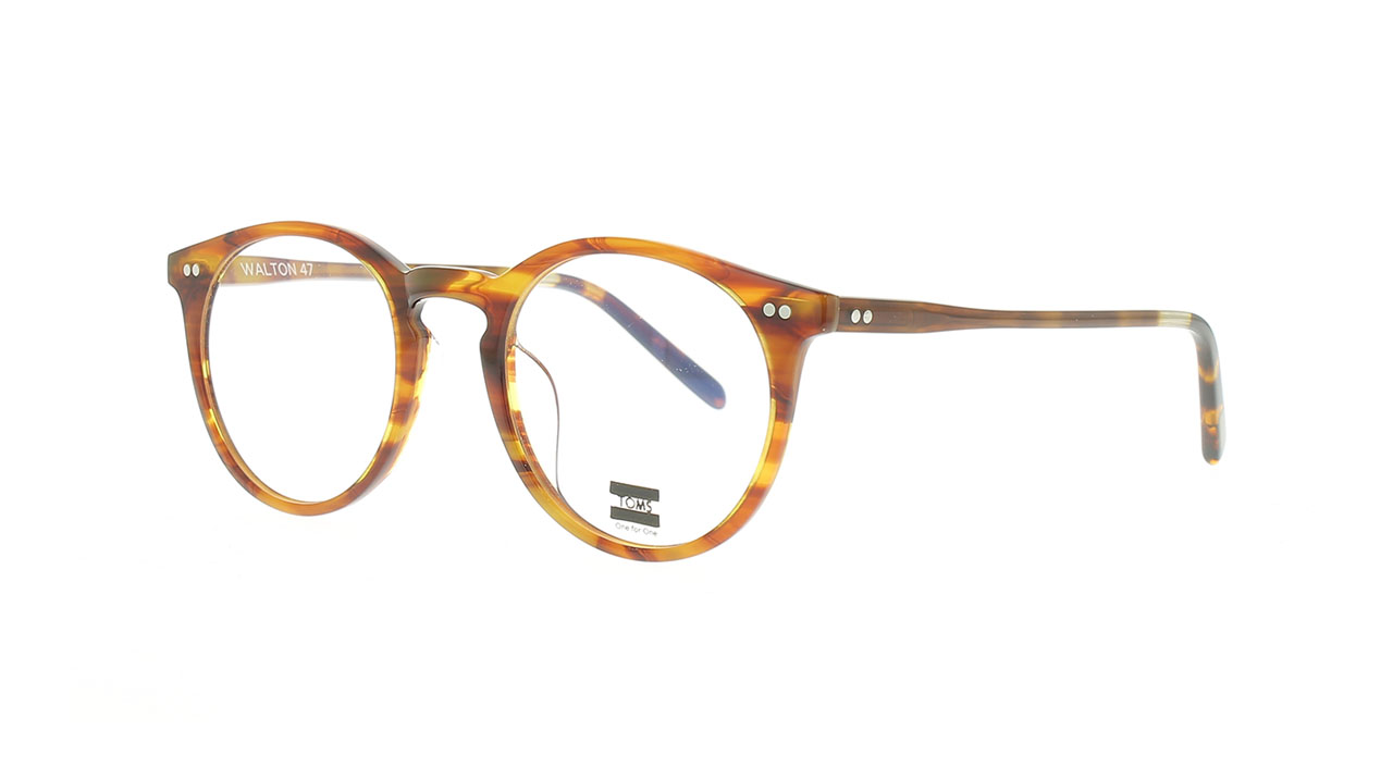 Paire de lunettes de vue Toms Walton 47 couleur brun - Côté à angle - Doyle