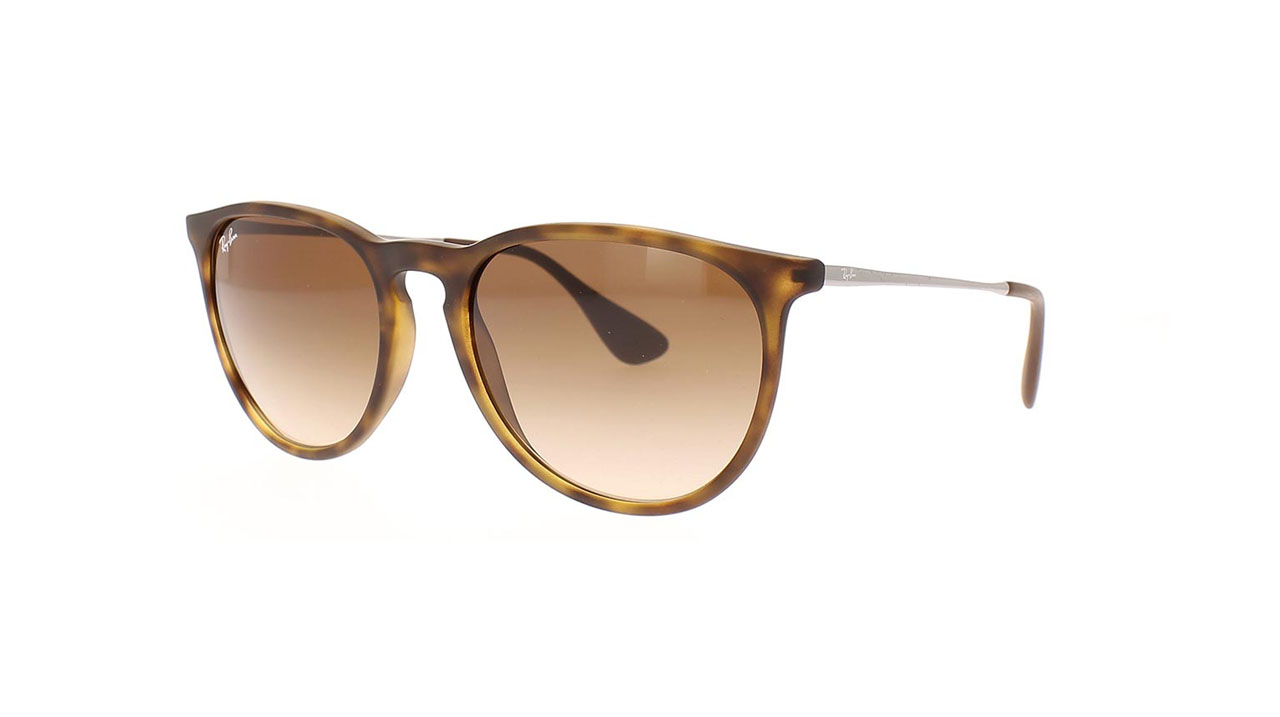 Paire de lunettes de soleil Ray-ban Rb4171f couleur brun - Côté à angle - Doyle