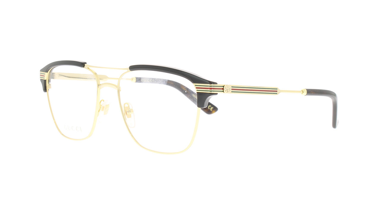 Paire de lunettes de vue Gucci Gg0241o couleur or - Côté à angle - Doyle
