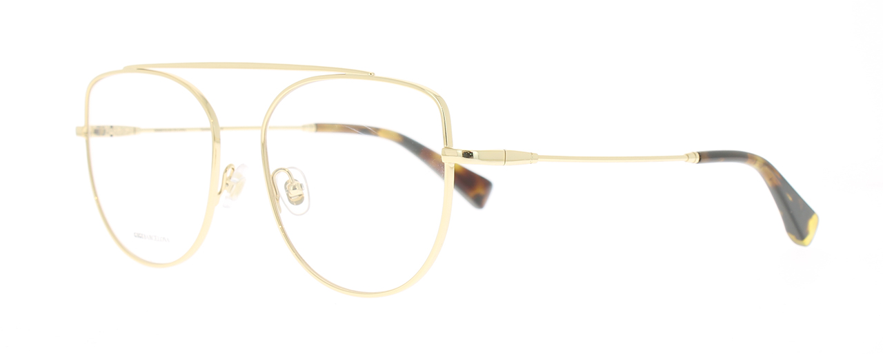 Paire de lunettes de vue Gigi-studios London couleur or - Côté à angle - Doyle