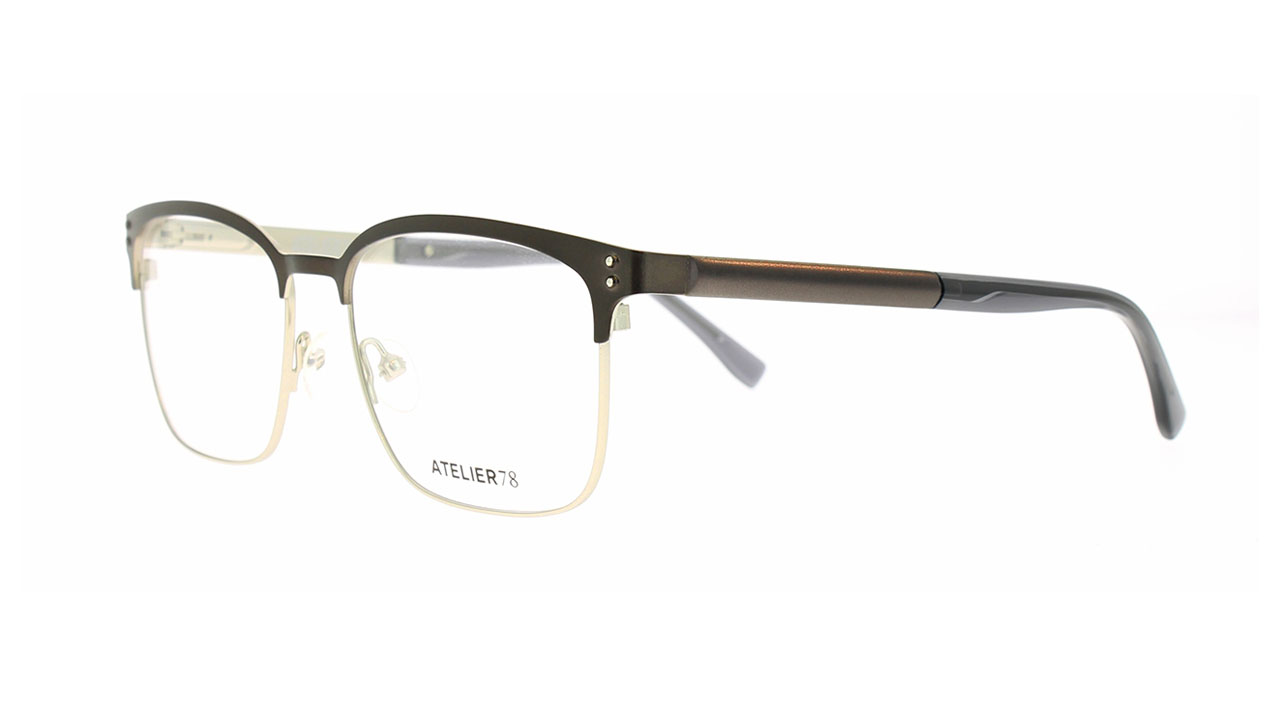Paire de lunettes de vue Atelier78 Anvers couleur brun - Côté à angle - Doyle