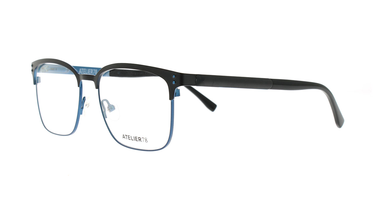 Paire de lunettes de vue Atelier-78 Anvers couleur marine - Côté à angle - Doyle