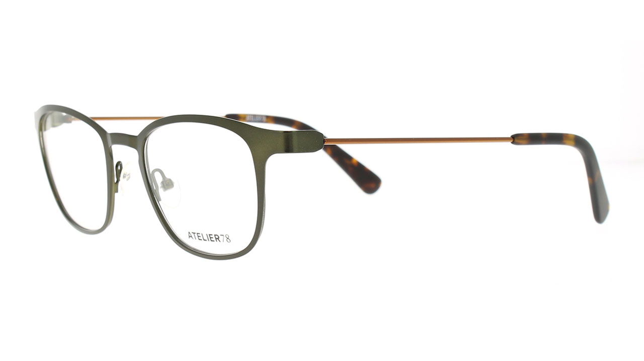 Paire de lunettes de vue Atelier78 Magenta couleur vert - Côté à angle - Doyle