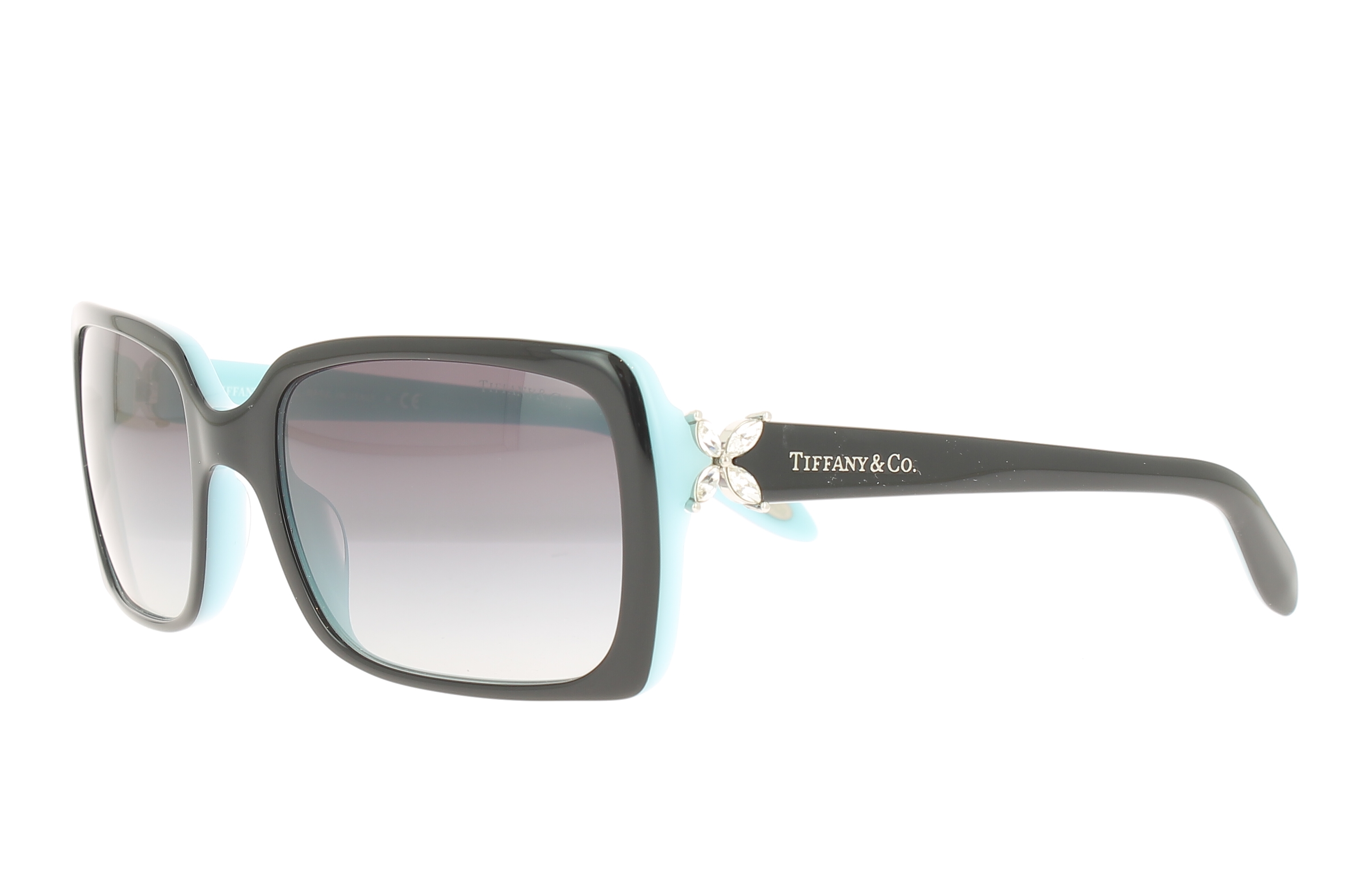 Paire de lunettes de soleil Tiffany-co Tf4047b /s couleur noir - Côté à angle - Doyle