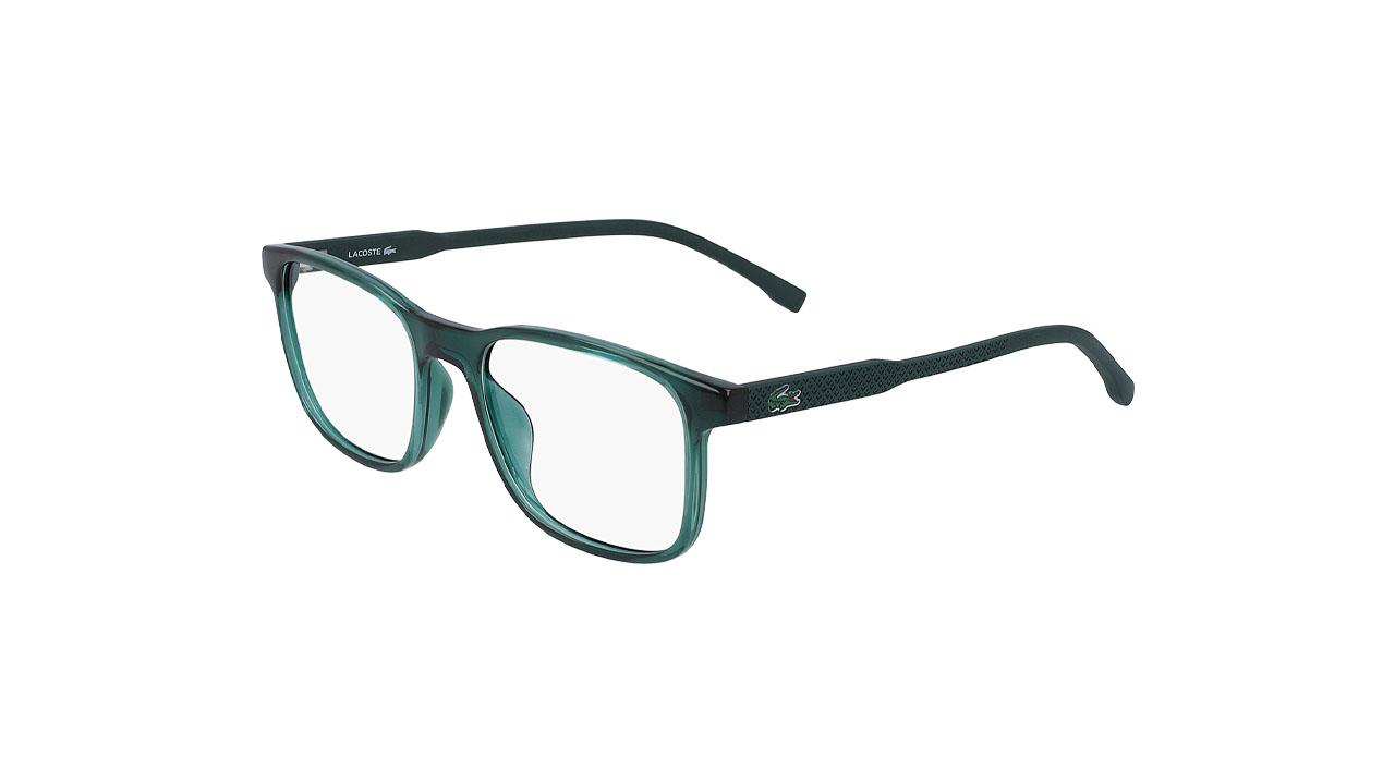 Paire de lunettes de vue Lacoste-junior L3633 couleur vert - Côté à angle - Doyle