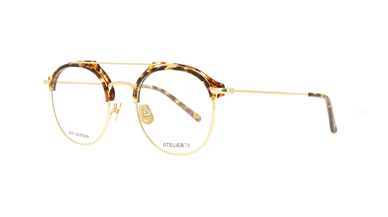 Paire de lunettes de vue Atelier-78 Finca couleur brun - Côté à angle - Doyle