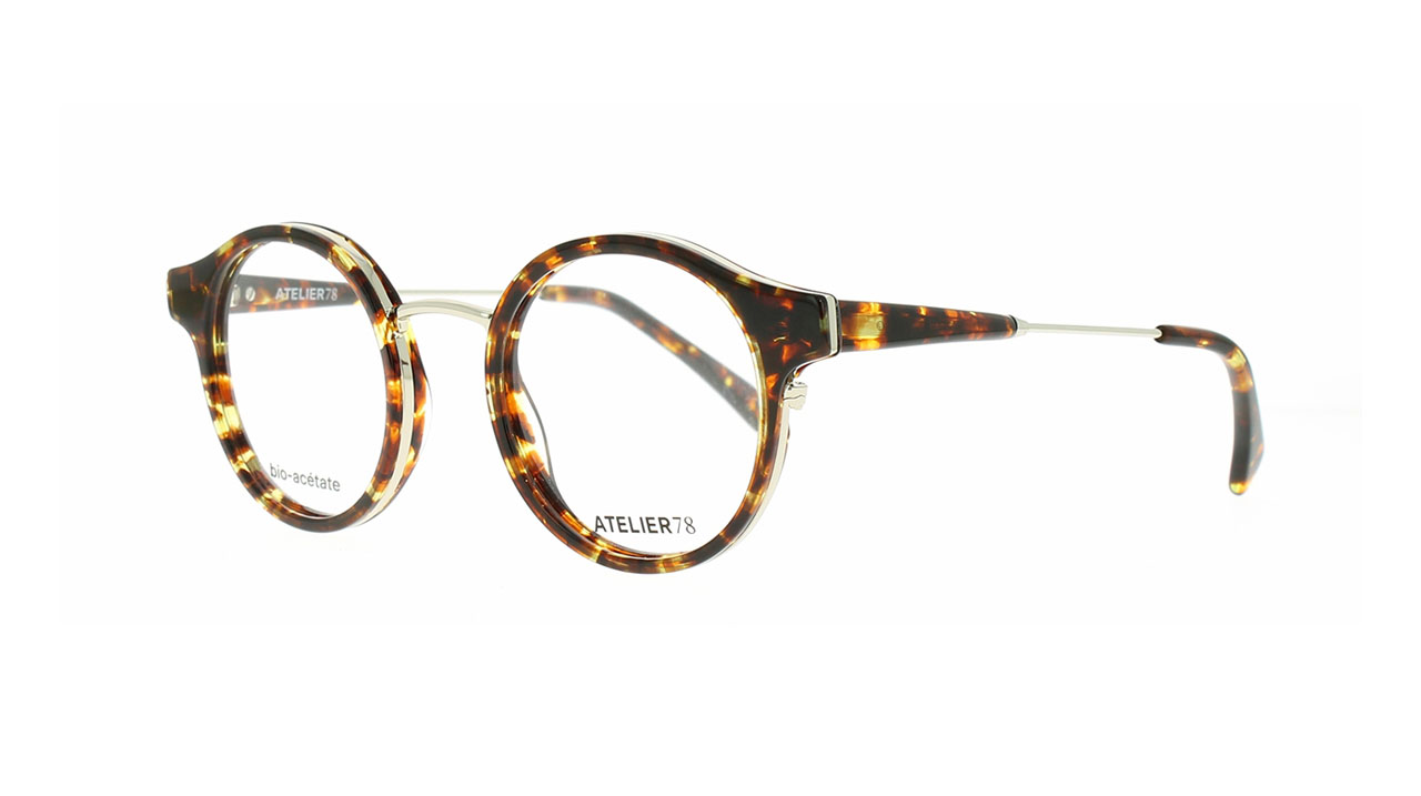 Paire de lunettes de vue Atelier78 Bahia couleur brun - Côté à angle - Doyle