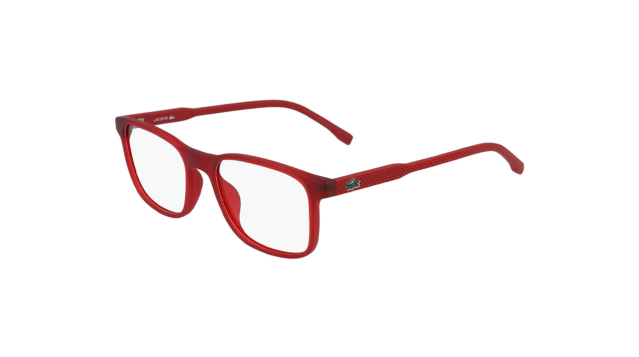 Paire de lunettes de vue Lacoste-junior L3633 couleur rouge - Côté à angle - Doyle