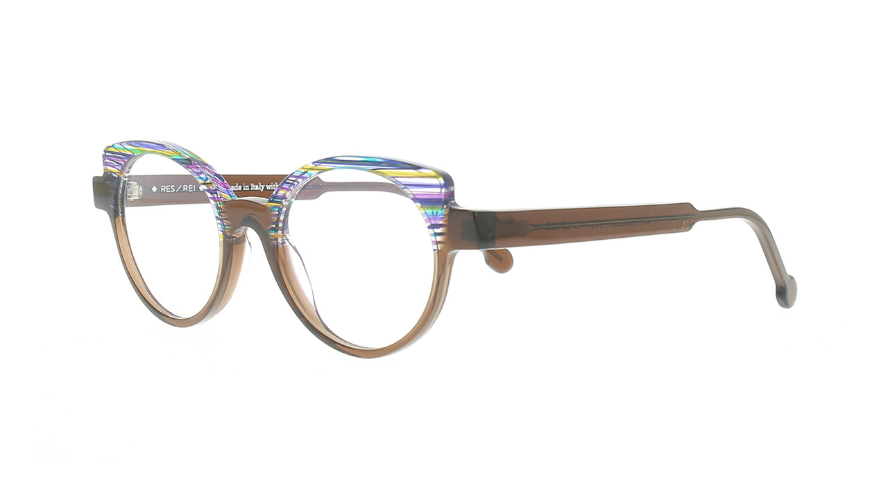 Paire de lunettes de vue Res-rei Azalea couleur mauve - Côté à angle - Doyle