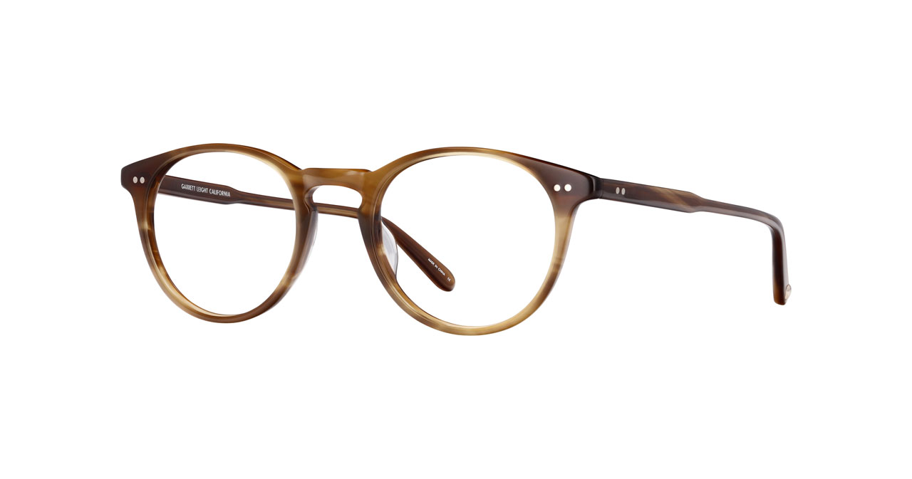 Paire de lunettes de vue Garrett-leight Winward couleur bronze - Côté à angle - Doyle