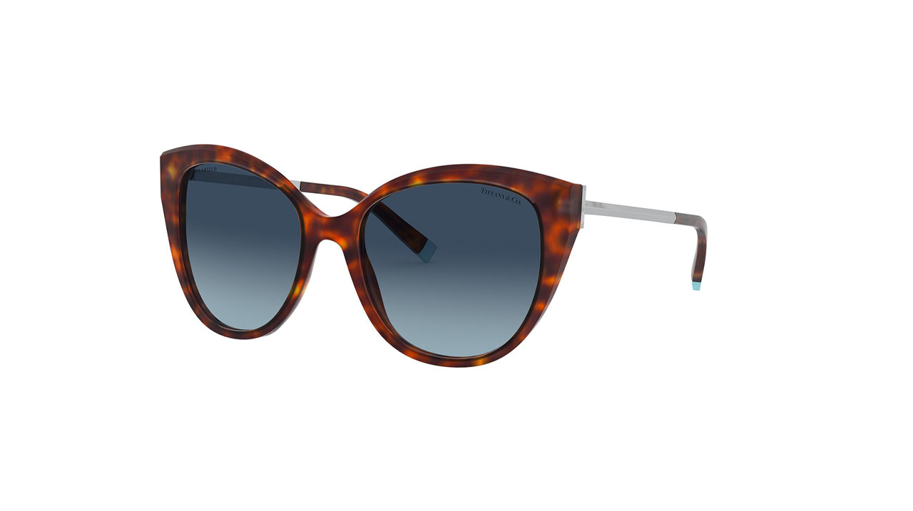Paire de lunettes de soleil Tiffany Tf4166 /s couleur havane - Côté à angle - Doyle