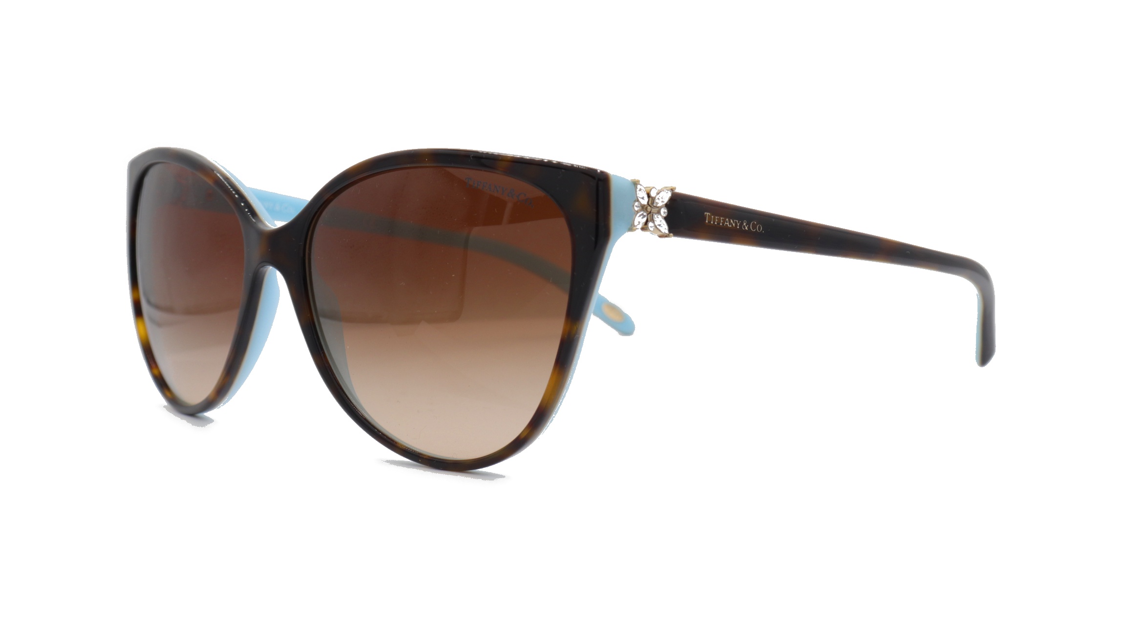 Paire de lunettes de soleil Tiffany Tf4089b /s couleur brun - Côté à angle - Doyle