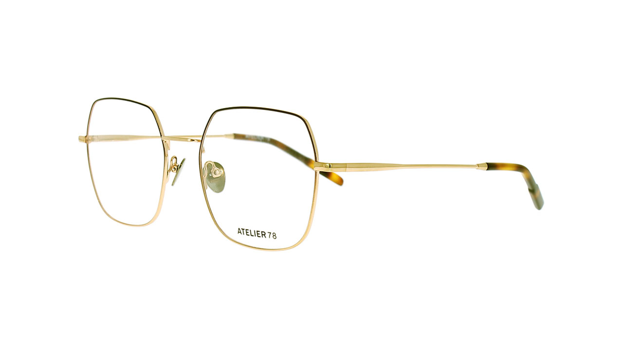 Paire de lunettes de vue Atelier-78 Orchid couleur or - Côté à angle - Doyle