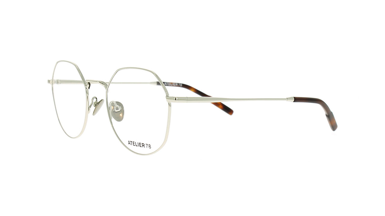 Paire de lunettes de vue Atelier78 Milan couleur gris - Côté à angle - Doyle