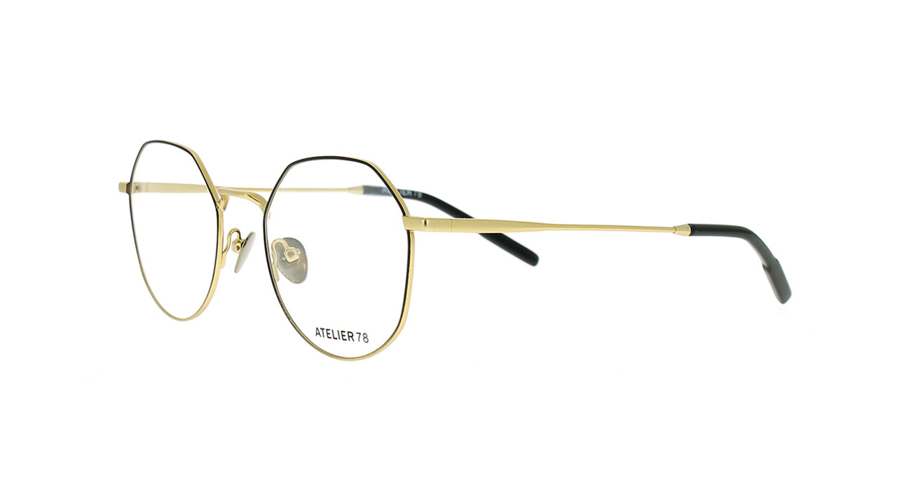 Paire de lunettes de vue Atelier-78 Milan couleur noir - Côté à angle - Doyle