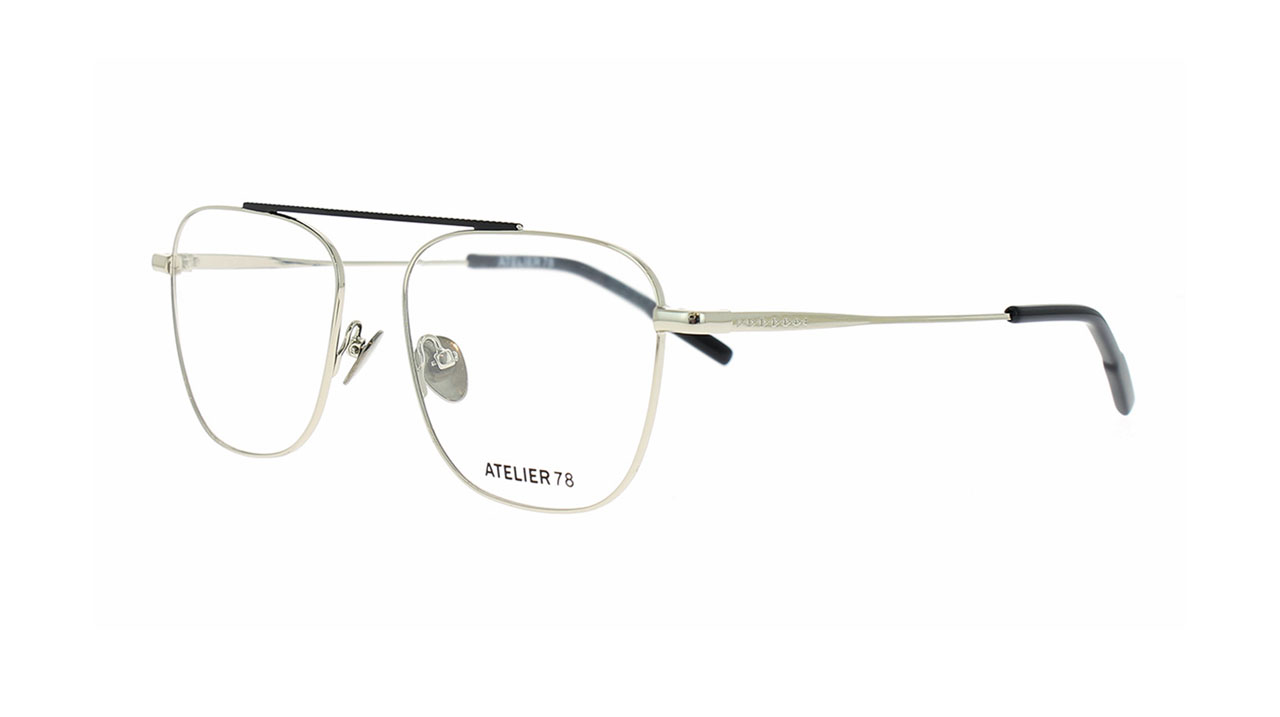 Paire de lunettes de vue Atelier78 Paris couleur gris - Côté à angle - Doyle