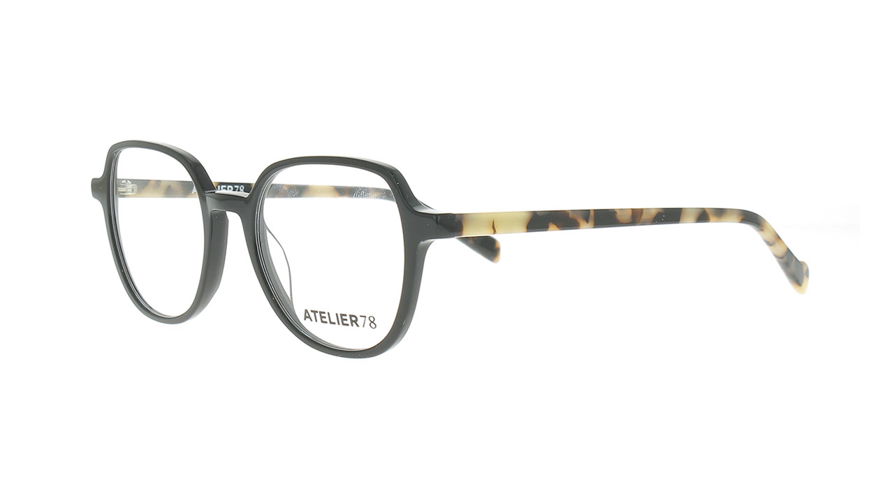 Paire de lunettes de vue Atelier78 Aster couleur noir - Côté à angle - Doyle
