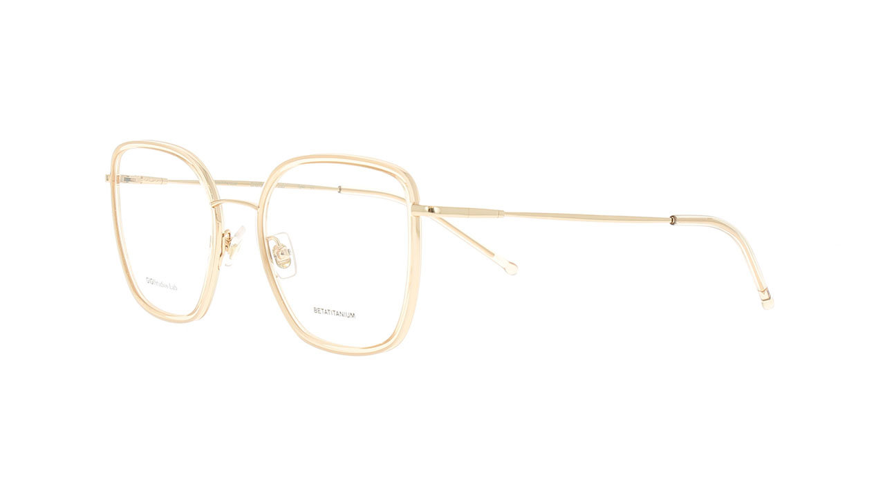 Paire de lunettes de vue Gigi-studio Arabella couleur or rose - Côté à angle - Doyle