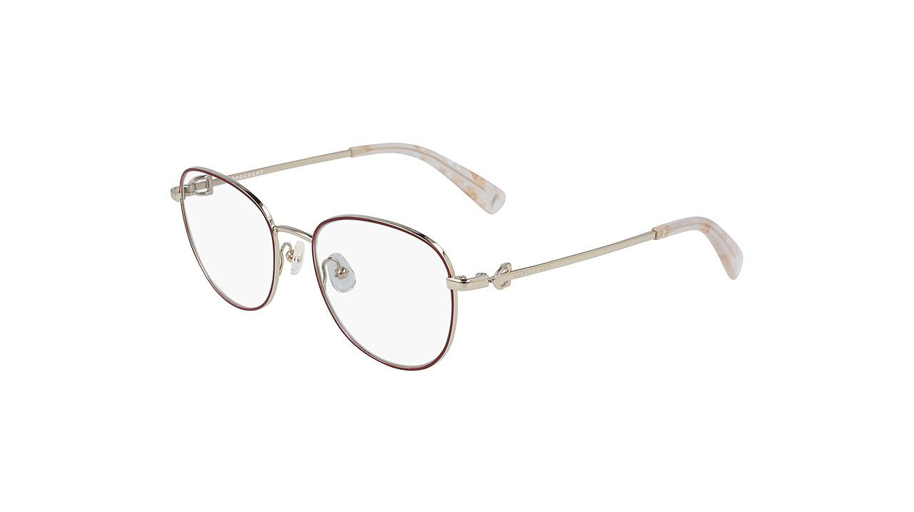 Paire de lunettes de vue Longchamp Lo2127 couleur rouge - Côté à angle - Doyle