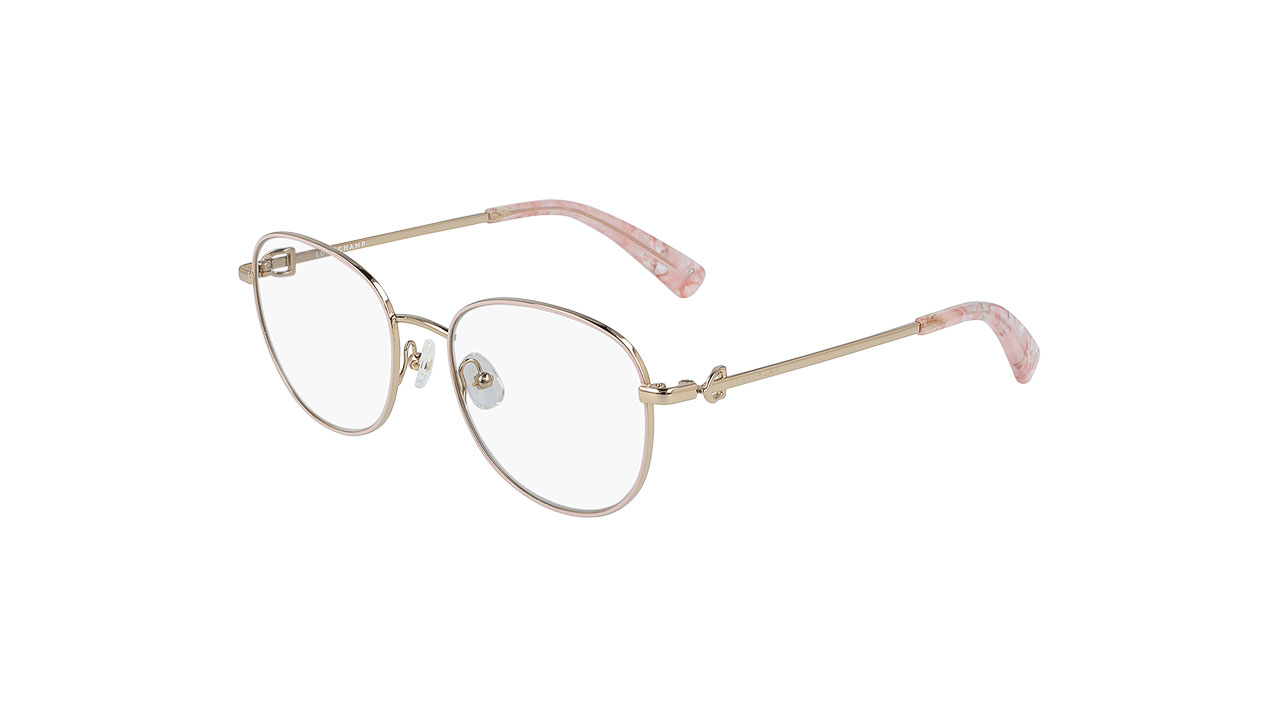 Paire de lunettes de vue Longchamp Lo2127 couleur or rose - Côté à angle - Doyle