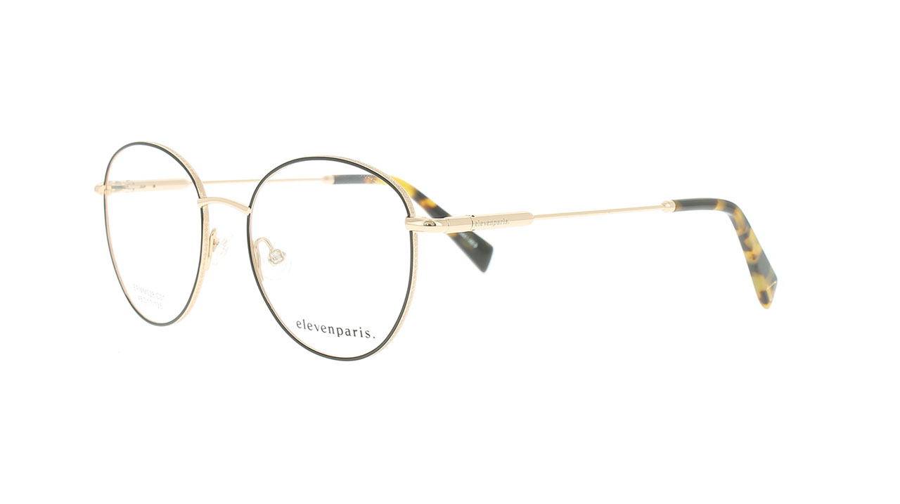 Paire de lunettes de vue Elevenparis Epmm028 couleur noir - Côté à angle - Doyle