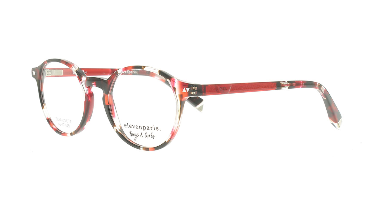 Paire de lunettes de vue Elevenparis-boys-girls Elaa103 couleur rouge - Côté à angle - Doyle