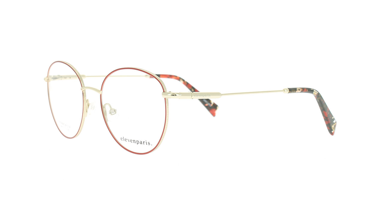 Paire de lunettes de vue Elevenparis Epmm028 couleur rouge - Côté à angle - Doyle