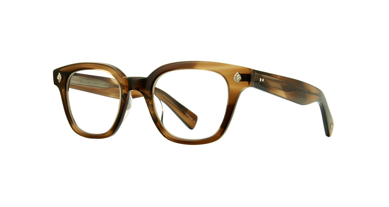 Paire de lunettes de vue Garrett-leight Naples couleur brun - Côté droit - Doyle