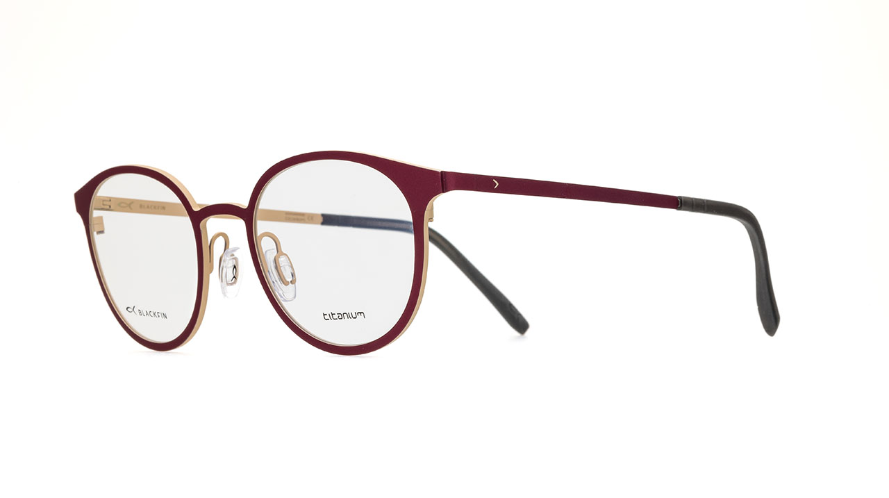 Paire de lunettes de vue Blackfin Bf901 sandvik couleur rouge - Côté à angle - Doyle