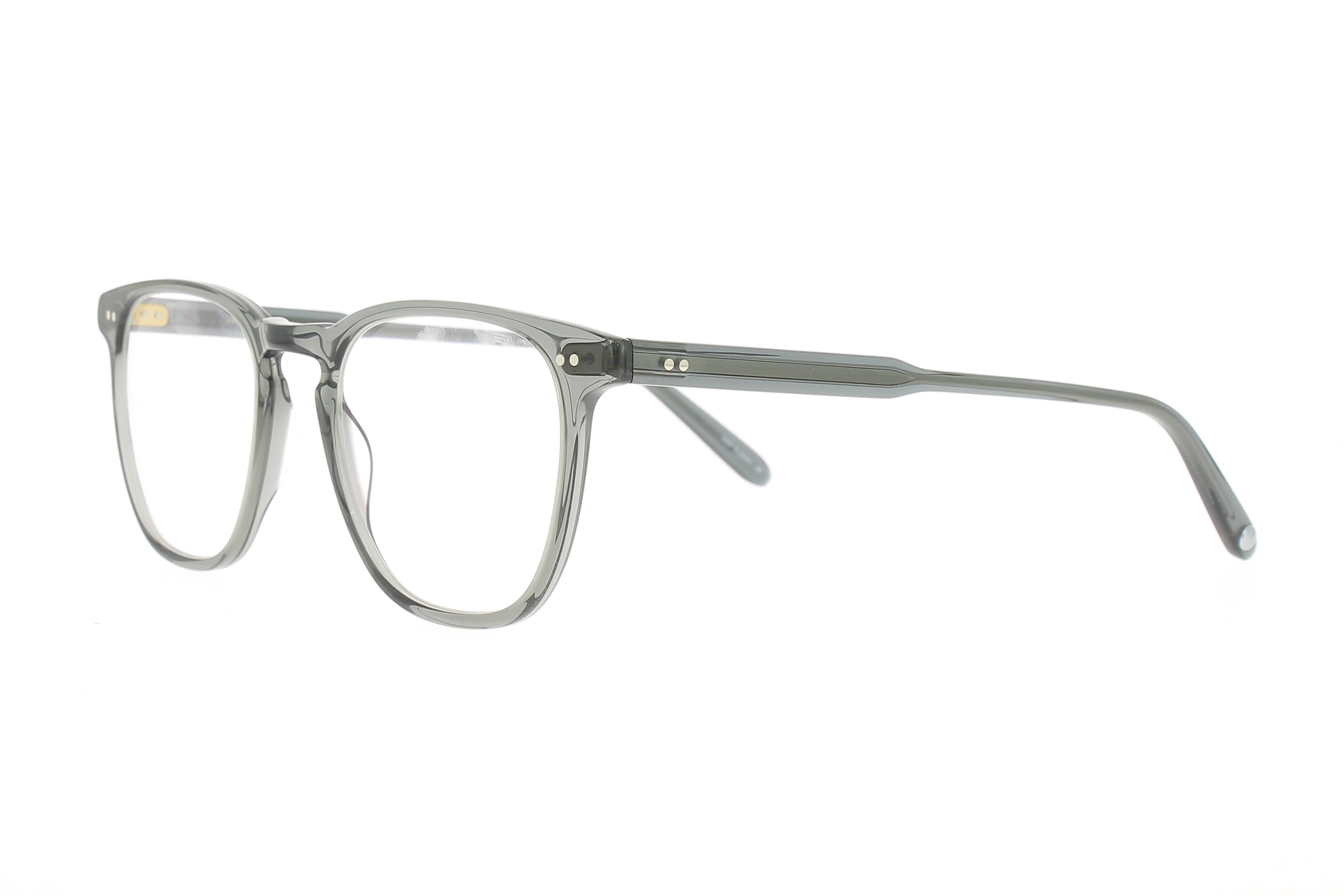 Paire de lunettes de vue Garrett-leight Brooks couleur gris - Côté à angle - Doyle