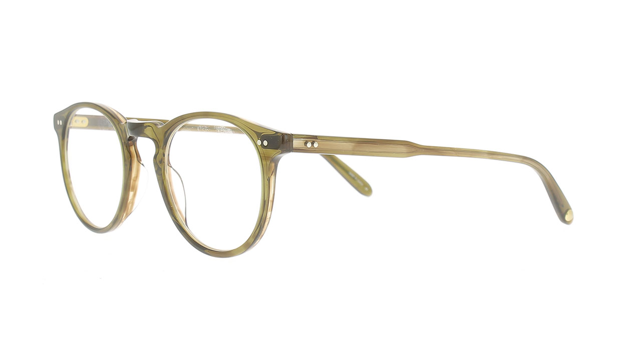 Paire de lunettes de vue Garrett-leight Glencoe couleur vert - Côté à angle - Doyle