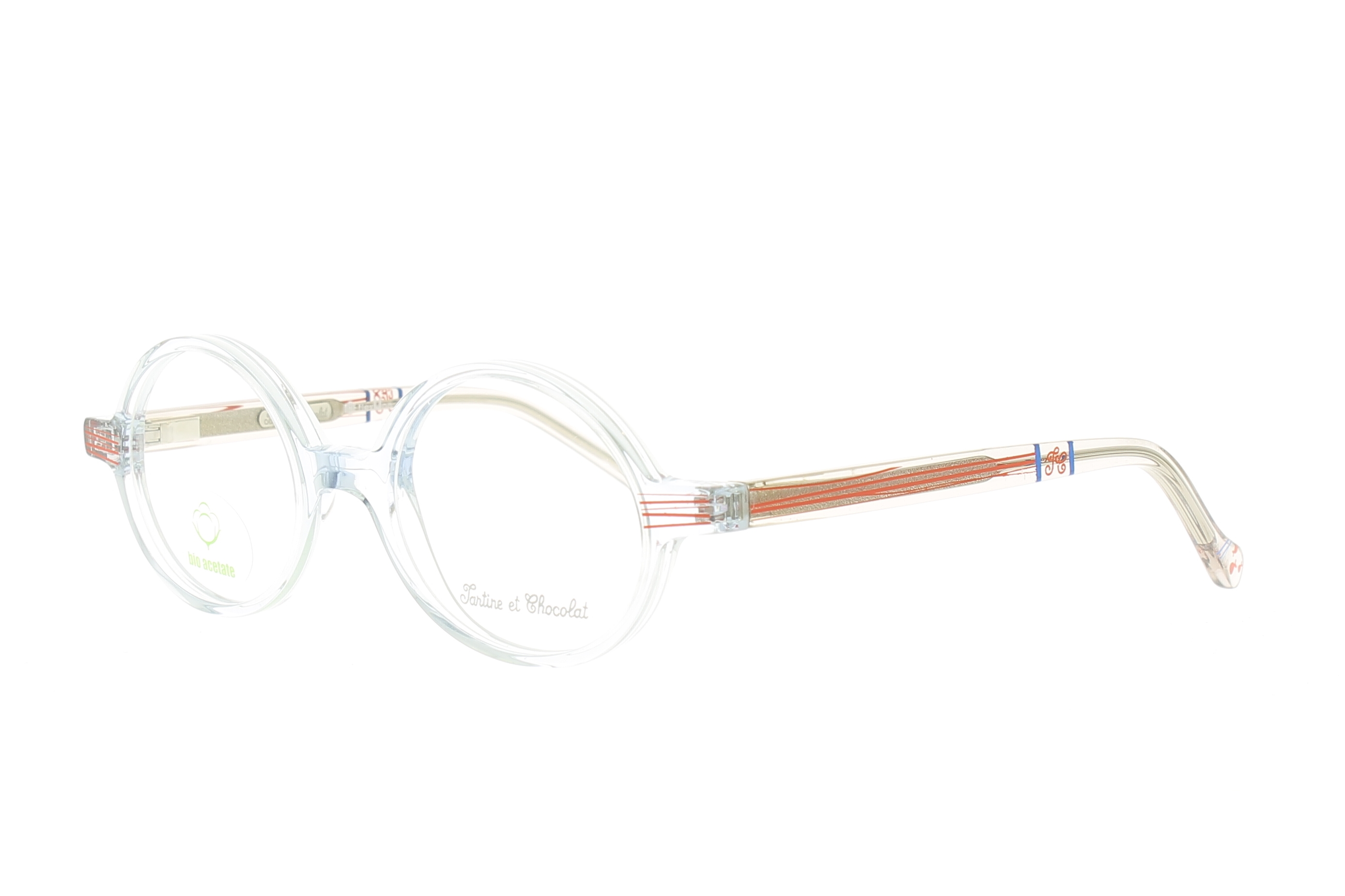 Paire de lunettes de vue Tartine-et-chocolat Tcaa356 couleur cristal - Côté à angle - Doyle
