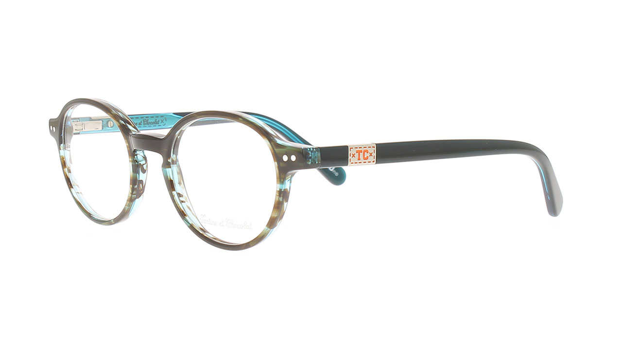 Paire de lunettes de vue Tartine-et-chocolat Tcaa365 couleur turquoise - Côté à angle - Doyle