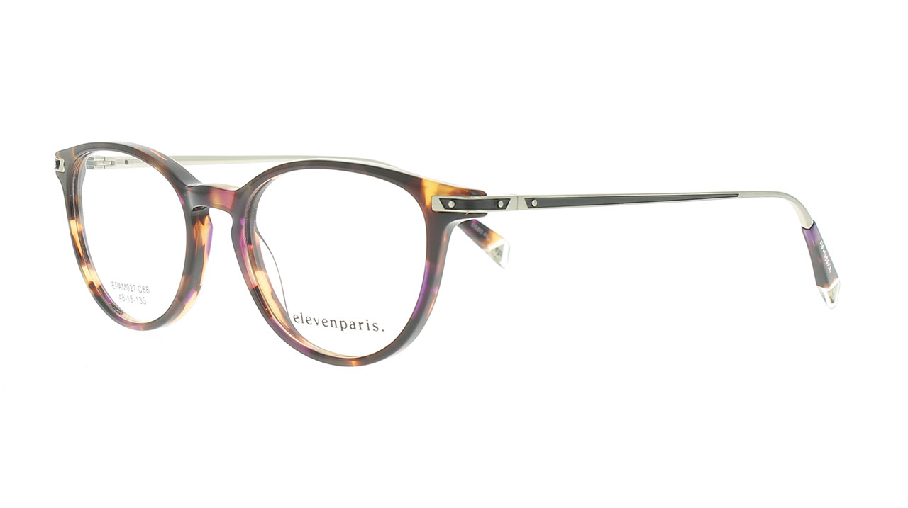 Paire de lunettes de vue Elevenparis Epam027 couleur mauve - Côté à angle - Doyle