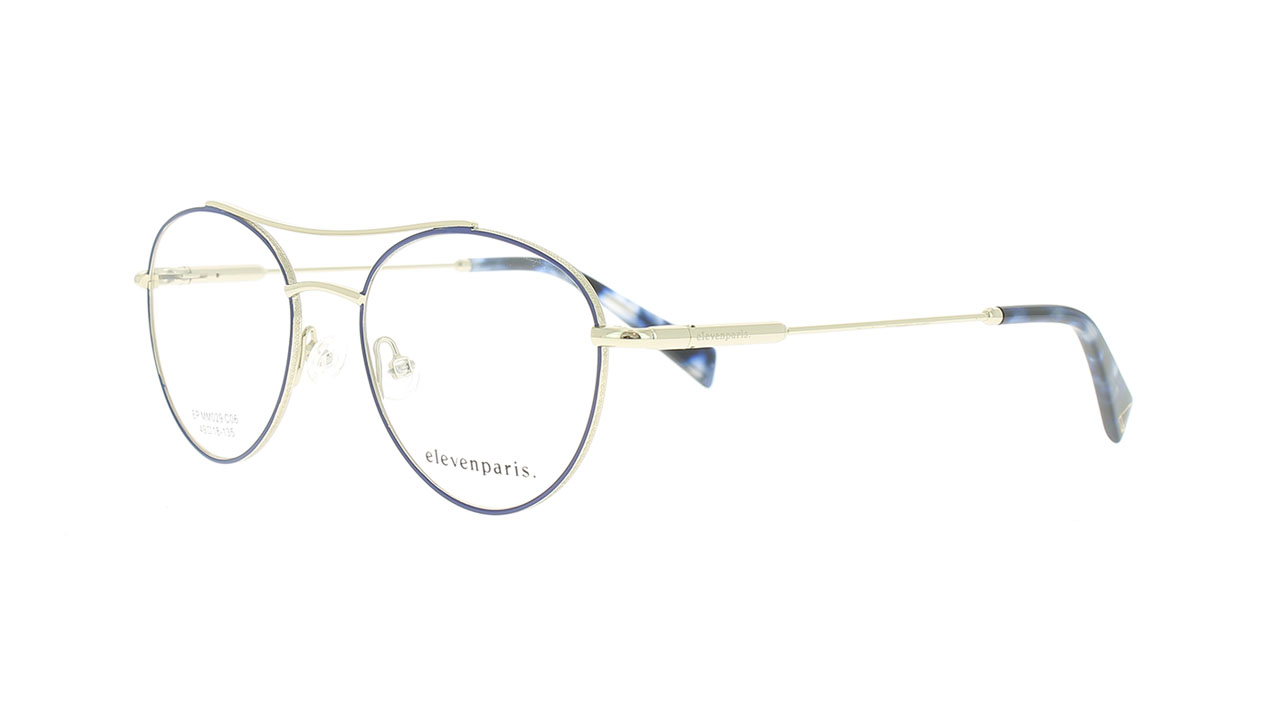 Paire de lunettes de vue Elevenparis Epmm029 couleur marine - Côté à angle - Doyle