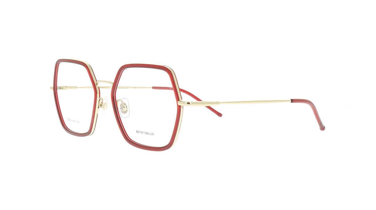 Paire de lunettes de vue Gigi-studios Dasha couleur rouge - Côté à angle - Doyle
