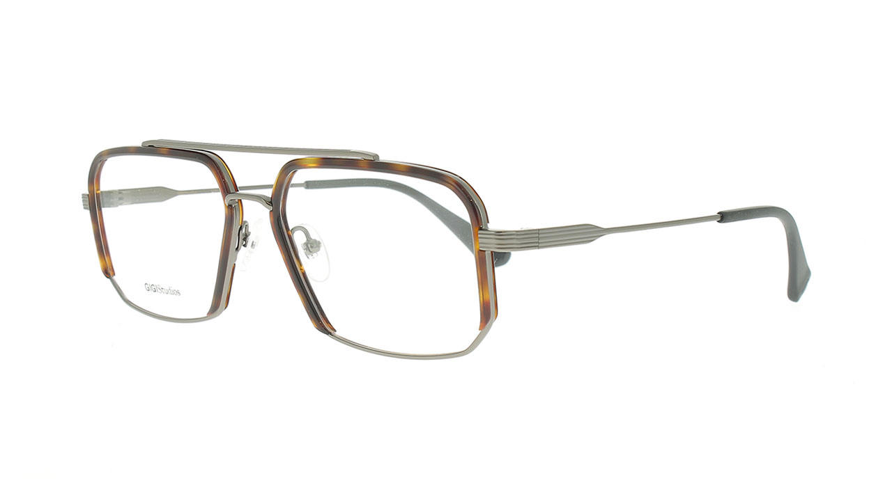 Paire de lunettes de vue Gigi-studios Newton couleur brun - Côté à angle - Doyle