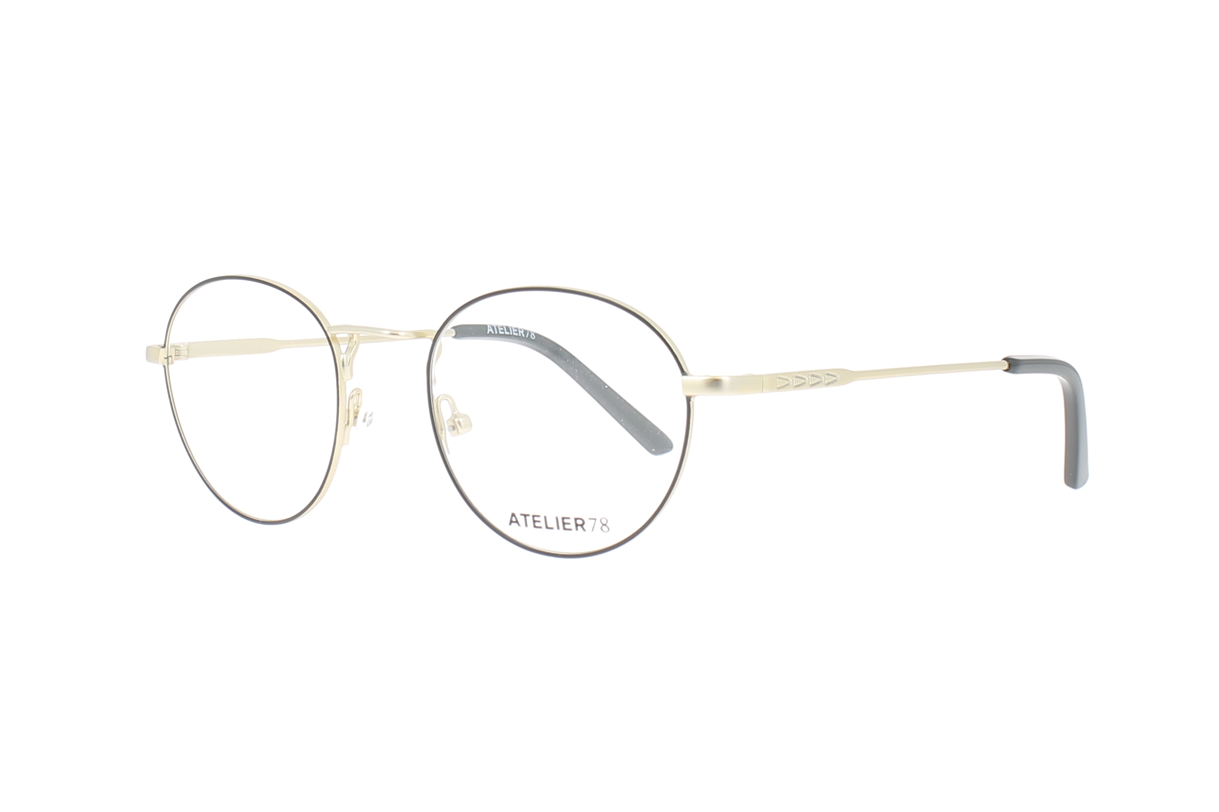 Paire de lunettes de vue Atelier-78 Rully couleur noir - Côté à angle - Doyle