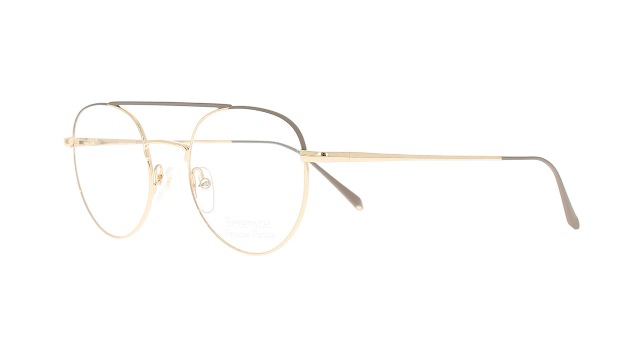 Paire de lunettes de vue Berenice Annick couleur or - Côté à angle - Doyle