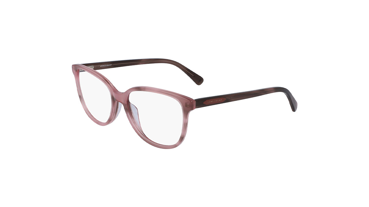 Paire de lunettes de vue Longchamp Lo2666 couleur rose - Côté à angle - Doyle