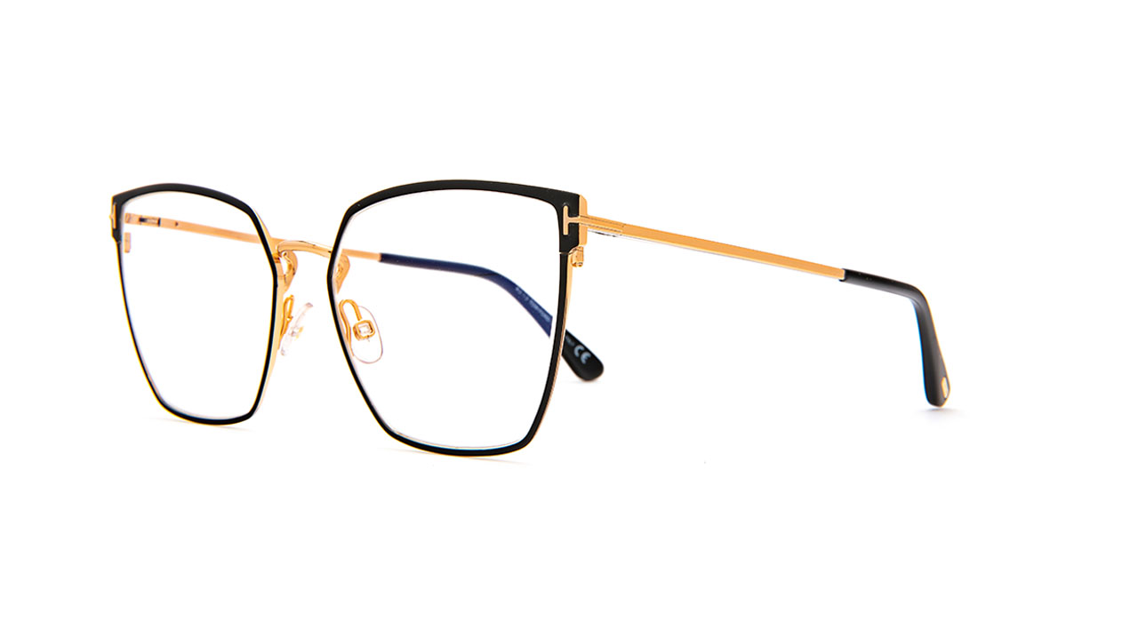 Paire de lunettes de vue Tom-ford Tf5674-b couleur noir - Côté à angle - Doyle