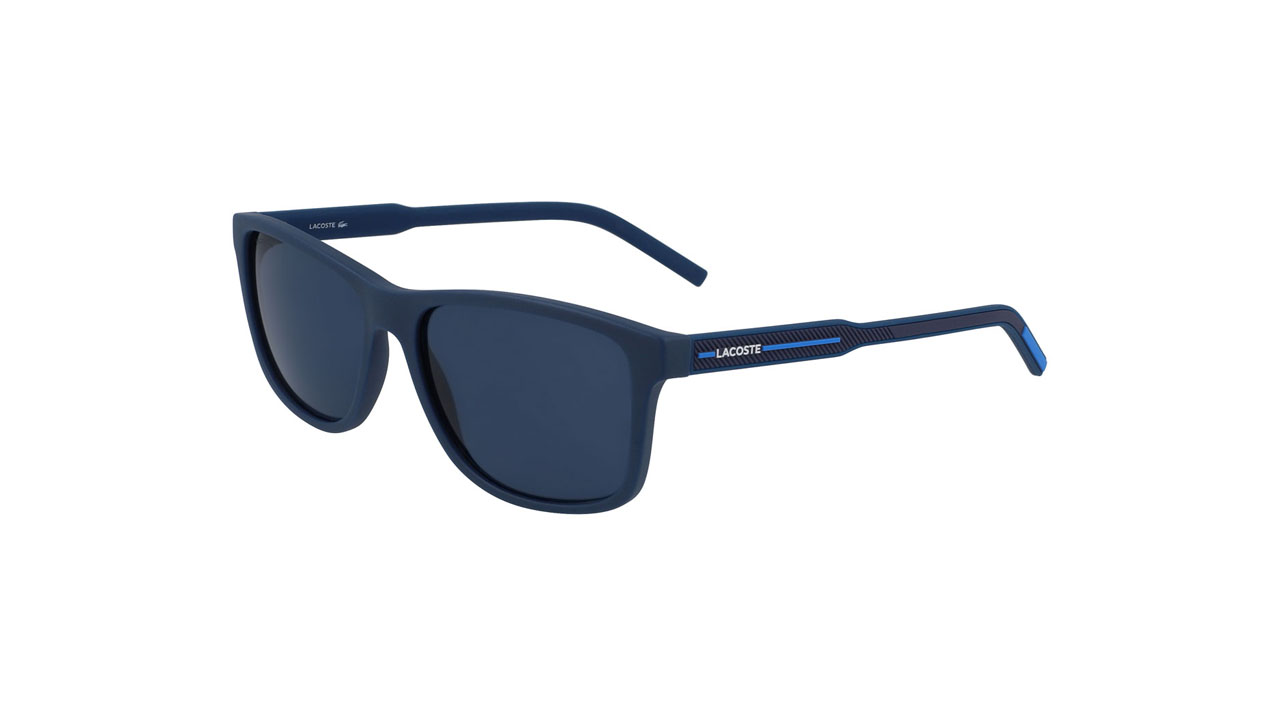 Paire de lunettes de soleil Lacoste L931s couleur bleu - Côté à angle - Doyle