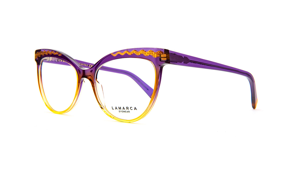 Paire de lunettes de vue Lamarca Fusioni 92 couleur mauve - Côté à angle - Doyle
