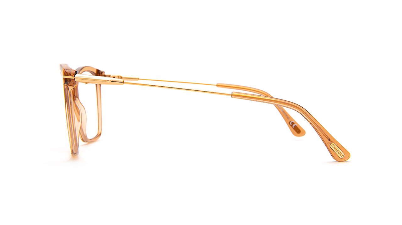 Paire de lunettes de vue Tom-ford Tf5687-b couleur pêche cristal - Côté droit - Doyle